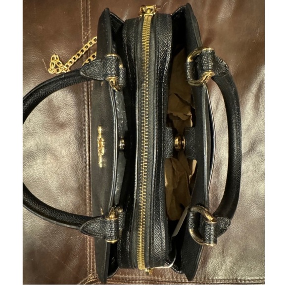 Coach Mini Lillie Carryall Black Pebbled Leather EUC - Picture 3 of 15